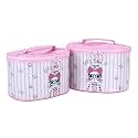 NFI essentials Set of 2 piece Makeup Box Cosmetic Box Jewellery Box Trousseau Box Vanity Box Organizer Makeup Kit for Girls Big Set Box Makeup Pouch Set