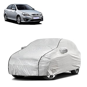 car bady cover waterproof compatible with jeep compass triple stitched fully elastic ultra mirror pocket  heavy buckle  silver amp black piping silver amp black