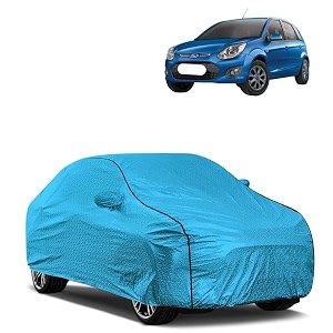 car bady cover waterproof compatible with ford triple stitched fully elastic ultra mirror pocket  heavy buckle  mtl blue amp black piping blue amp black