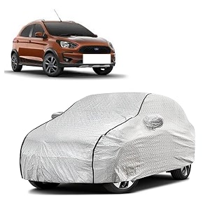 car bady cover waterproof compatible with ford triple stitched fully elastic ultra mirror pocket  heavy buckle  silver amp black piping silver amp black