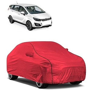 car bady cover waterproof compatible with mahindra new thar triple stitched fully elastic ultra mirror pocket  heavy buckle  mth red amp black piping red amp black
