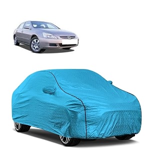 car bady cover waterproof compatible with honda old accord triple stitched fully elastic ultra mirror pocket  heavy buckle  mtl blue amp black piping blue amp black