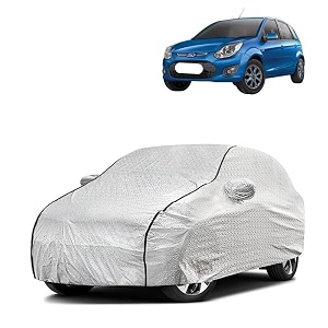 car bady cover waterproof compatible with ford triple stitched fully elastic ultra mirror pocket  heavy buckle  silver amp black piping silver amp black