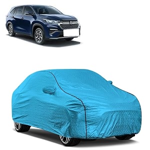 car bady cover waterproof compatible with maruti suzuki invicto triple stitched fully elastic ultra mirror pocket  heavy buckle  mtl blue amp black piping blue amp black