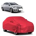Car Bady Cover Waterproof Compatible with Maruti Ciaz |Triple Stitched |Fully Elastic Ultra |Mirror Pocket | Heavy Buckle | MTH Red &amp; Black Piping (Red &amp; Black)