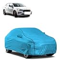 Car Bady Cover Waterproof Compatible with Skoda Slavia |Triple Stitched |Fully Elastic Ultra |Mirror Pocket | Heavy Buckle | MTL Blue &amp; Black Piping (Blue &amp; Black)