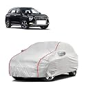 Car Bady Cover Waterproof Compatible with Hyundai Creta 2020 |Triple Stitched |Fully Elastic Ultra |Mirror Pocket | Heavy Buckle | Silver &amp; Red Piping (Silver &amp; Red)