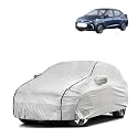 Car Bady Cover Waterproof Compatible with Hyundai Aura |Triple Stitched |Fully Elastic Ultra |Mirror Pocket | Heavy Buckle | Silver &amp; Black Piping (Silver &amp; Black)