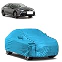 Car Bady Cover Waterproof Compatible with Toyota Camry |Triple Stitched |Fully Elastic Ultra |Mirror Pocket | Heavy Buckle | MTL Blue &amp; Black Piping (Blue &amp; Black)