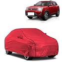 Car Bady Cover Waterproof Compatible with Mahindra XUV 400 EV |Triple Stitched |Fully Elastic Ultra |Mirror Pocket | Heavy Buckle | MTH Red &amp; Black Piping (Red &amp; Black)