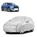 Car Bady Cover Waterproof Compatible with Nissan Magnite |Triple Stitched |Fully Elastic Ultra |Mirror Pocket | Heavy Buckle | Silver & Black Piping (Silver & Black)
