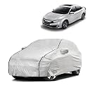 Car Bady Cover Waterproof Compatible with Honda New Civic |Triple Stitched |Fully Elastic Ultra |Mirror Pocket | Heavy Buckle | Silver &amp; Black Piping (Silver &amp; Black)