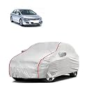 Car Bady Cover Waterproof Compatible with Honda Old Civic |Triple Stitched |Fully Elastic Ultra |Mirror Pocket | Heavy Buckle | Silver & Red Piping (Silver & Red)