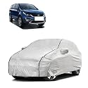 Car Bady Cover Waterproof Compatible with Tata Hexa |Triple Stitched |Fully Elastic Ultra |Mirror Pocket | Heavy Buckle | Silver &amp; Black Piping (Silver &amp; Black)