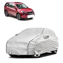 Car Bady Cover Waterproof Compatible with Mahindra XUV 700 |Triple Stitched |Fully Elastic Ultra |Mirror Pocket | Heavy Buckle | Silver &amp; Black Piping (Silver &amp; Black)