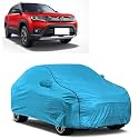 Car Bady Cover Waterproof Compatible with Maruti Brezza 2023 |Triple Stitched |Fully Elastic Ultra |Mirror Pocket | Heavy Buckle | MTL Blue &amp; Black Piping (Blue &amp; Black)