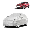 Car Bady Cover Waterproof Compatible with Renault Kwid |Triple Stitched |Fully Elastic Ultra |Mirror Pocket | Heavy Buckle | Silver &amp; Black Piping (Silver &amp; Black)