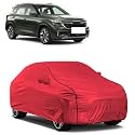 Car Bady Cover Waterproof Compatible with Kia Sonet |Triple Stitched |Fully Elastic Ultra |Mirror Pocket | Heavy Buckle | MTH Red &amp; Black Piping (Red &amp; Black)