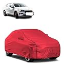 Car Bady Cover Waterproof Compatible with Skoda Slavia |Triple Stitched |Fully Elastic Ultra |Mirror Pocket | Heavy Buckle | MTH Red &amp; Black Piping (Red &amp; Black)