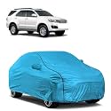 Car Bady Cover Waterproof Compatible with Toyota Old Fortuner |Triple Stitched |Fully Elastic Ultra |Mirror Pocket | Heavy Buckle | MTL Blue &amp; Black Piping (Blue &amp; Black)