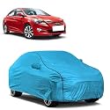 Car Bady Cover Waterproof Compatible with Hyundai Fluidic Verna 4S |Triple Stitched |Fully Elastic Ultra |Mirror Pocket | Heavy Buckle | MTL Blue &amp; Black Piping (Blue &amp; Black)