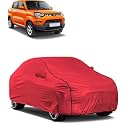 Car Bady Cover Waterproof Compatible with Maruti S-Presso |Triple Stitched |Fully Elastic Ultra |Mirror Pocket | Heavy Buckle | MTH Red &amp; Black Piping (Red &amp; Black)