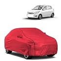 Car Bady Cover Waterproof Compatible with Hyundai i10 |Triple Stitched |Fully Elastic Ultra |Mirror Pocket | Heavy Buckle | MTH Red &amp; Black Piping (Red &amp; Black)