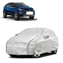 NG Auto Front Car Bady Cover Waterproof Compatible with Tata Nexon 2023 |Triple Stitched |Fully Elastic Ultra |Mirror Pocket | Heavy Buckle | Silver &amp; Black Piping (Silver &amp; Black)