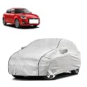 Car Bady Cover Waterproof Compatible with Maruti Swift VXI |Triple Stitched |Fully Elastic Ultra |Mirror Pocket | Heavy Buckle | Silver &amp; Black Piping (Silver &amp; Black)