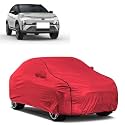 Car Bady Cover Waterproof Compatible with Tata Nexon EV |Triple Stitched |Fully Elastic Ultra |Mirror Pocket | Heavy Buckle | MTH Red &amp; Black Piping (Red &amp; Black)