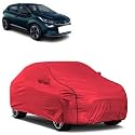 Car Bady Cover Waterproof Compatible with Tata Altroz EV |Triple Stitched |Fully Elastic Ultra |Mirror Pocket | Heavy Buckle | MTH Red &amp; Black Piping (Red &amp; Black)
