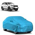 Car Bady Cover Waterproof Compatible with Ford Endeavour |Triple Stitched |Fully Elastic Ultra |Mirror Pocket | Heavy Buckle | MTL Blue &amp; Black Piping (Blue &amp; Black)