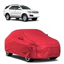 Car Bady Cover Waterproof Compatible with Toyota Old Fortuner |Triple Stitched |Fully Elastic Ultra |Mirror Pocket | Heavy Buckle | MTH Red &amp; Black Piping (Red &amp; Black)