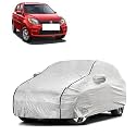 Car Bady Cover Waterproof Compatible with Maruti Alto 800 |Triple Stitched |Fully Elastic Ultra |Mirror Pocket | Heavy Buckle | Silver &amp; Black Piping (Silver &amp; Black)