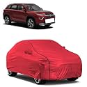 Car Bady Cover Waterproof Compatible with Toyota Urban Cruiser Hyryder |Triple Stitched |Fully Elastic Ultra |Mirror Pocket | Heavy Buckle | MTH Red &amp; Black Piping (Red &amp; Black)