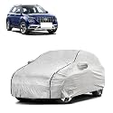 Car Bady Cover Waterproof Compatible with Hyundai Venue |Triple Stitched |Fully Elastic Ultra |Mirror Pocket | Heavy Buckle | Silver &amp; Black Piping (Silver &amp; Black)