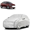 Car Bady Cover Waterproof Compatible with Tata Tigor EV |Triple Stitched |Fully Elastic Ultra |Mirror Pocket | Heavy Buckle | Silver &amp; Black Piping (Silver &amp; Black)