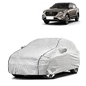 Car Bady Cover Waterproof Compatible with Hyundai Creta |Triple Stitched |Fully Elastic Ultra |Mirror Pocket | Heavy Buckle | Silver &amp; Black Piping (Silver &amp; Black)