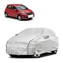 Car Bady Cover Waterproof Compatible with Honda Brio |Triple Stitched |Fully Elastic Ultra |Mirror Pocket | Heavy Buckle | Silver &amp; Black Piping (Silver &amp; Black)