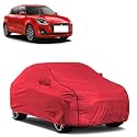 Car Bady Cover Waterproof Compatible with Maruti Swift |Triple Stitched |Fully Elastic Ultra |Mirror Pocket | Heavy Buckle | MTH Red & Black Piping (Red & Black)