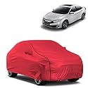 Car Bady Cover Waterproof Compatible with Honda New Civic |Triple Stitched |Fully Elastic Ultra |Mirror Pocket | Heavy Buckle | MTH Red &amp; Black Piping (Red &amp; Black)