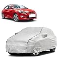 Car Bady Cover Waterproof Compatible with Hyundai Fluidic Verna 4S |Triple Stitched |Fully Elastic Ultra |Mirror Pocket | Heavy Buckle | Silver &amp; Black Piping (Silver &amp; Black)