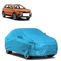 Car Bady Cover Waterproof Compatible with Skoda Kushaq |Triple Stitched |Fully Elastic Ultra |Mirror Pocket | Heavy Buckle | MTL Blue &amp; Black Piping (Blue &amp; Black)