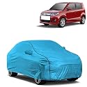 Car Bady Cover Waterproof Compatible with Maruti WagonR Stingray |Triple Stitched |Fully Elastic Ultra |Mirror Pocket | Heavy Buckle | MTL Blue &amp; Black Piping (Blue &amp; Black)