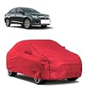 Car Bady Cover Waterproof Compatible with Honda New Amaze |Triple Stitched |Fully Elastic Ultra |Mirror Pocket | Heavy Buckle | MTH Red &amp; Black Piping (Red &amp; Black)