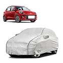 Car Bady Cover Waterproof Compatible with Hyundai Grand i10 Nios |Triple Stitched |Fully Elastic Ultra |Mirror Pocket | Heavy Buckle | Silver &amp; Black Piping (Silver &amp; Black)