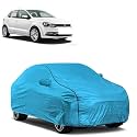 Car Bady Cover Waterproof Compatible with Volkswagen Polo |Triple Stitched |Fully Elastic Ultra |Mirror Pocket | Heavy Buckle | MTL Blue &amp; Black Piping (Blue &amp; Black)