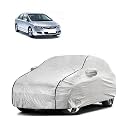 Car Bady Cover Waterproof Compatible with Honda Old Civic |Triple Stitched |Fully Elastic Ultra |Mirror Pocket | Heavy Buckle | Silver &amp; Black Piping (Silver &amp; Black)