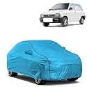 Car Bady Cover Waterproof Compatible with Maruti 800 |Triple Stitched |Fully Elastic Ultra |Mirror Pocket | Heavy Buckle | MTL Blue & Black Piping (Blue & Black)