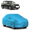 Car Bady Cover Waterproof Compatible with Kia Sonet |Triple Stitched |Fully Elastic Ultra |Mirror Pocket | Heavy Buckle | MTL Blue &amp; Black Piping (Blue &amp; Black)